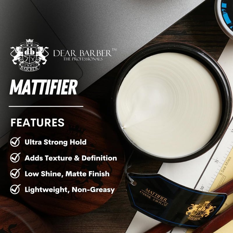 Dear Barber MATTIFYING HAIR CLAY WAX FOR MEN â€“ Strong & Flexible Hold, Matte Finish, Adds Texture & Volume, Thickening Styling Clay, 3.38 fl oz - Image 2